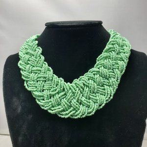 Signature turquoise - seafoam green braided seed bead Bohemian choker necklace